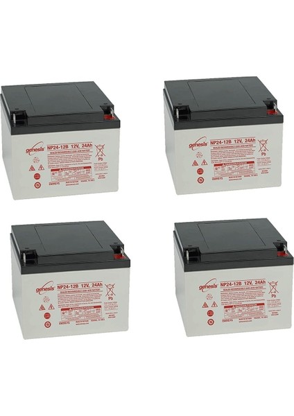 NP24-12 12VOLT 24AMPER Ups Aküsü 4lü Set Yeni Üretim Tarihli