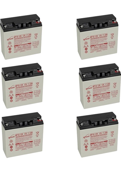 NP18-12 12VOLT 18AMPER Ups Aküsü 6lı Set Yeni Üretim Tarihli