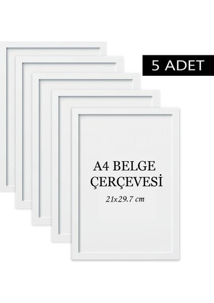 5 Li Set A4(21X29.7) Diploma Çerçevesi Belge Çerçeveleri Sertifika Çerçevesi