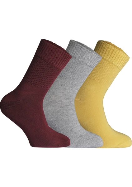 Nova Socks Kadın 3'lü Bambu Lastiksiz Sıkmayan ik Bilek Çorap /  Çorabı