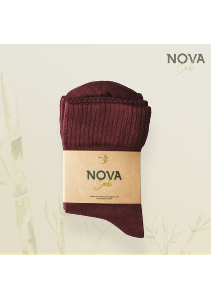 Nova Socks Kadın 4'lü Bambu Lastiksiz Sıkmayan Extra Rahat Şeker Çorabı / Çorap