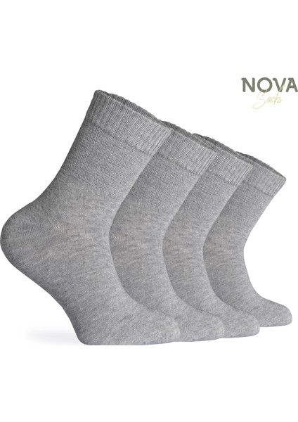 Nova Socks Kadın 4'lü Bambu Lastiksiz Sıkmayan Extra Rahat Şeker Çorabı / Çorap