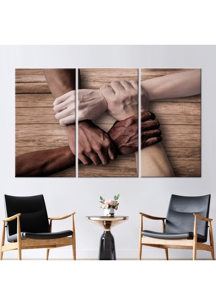 3 Parçalı Kanvas Tablo, Takım Çalışması Yardımlar, Başarı Posteri, Olumlu Kanvas Sanatı,