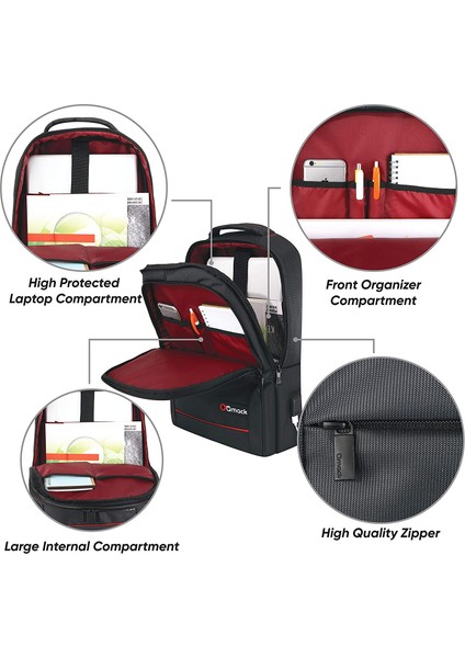 Mack MCC-007 17.3 Inç Office Dizüstü Bilgisayar Sırt Çantası, Siyah fiyatları
