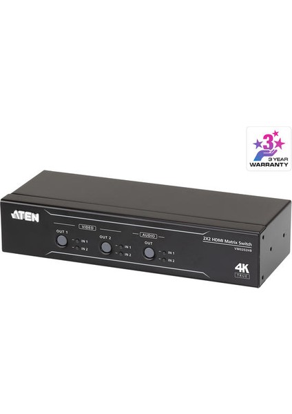 VM0202HB 2 Port Giriş 2 Port Çıkış True 4K Audio HDMI Matrix  Switch