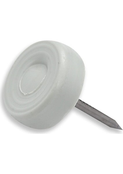 30adet Çivili Masa Sandalye Zemin Koruyucu Beyaz Plastik Ayak 16mm