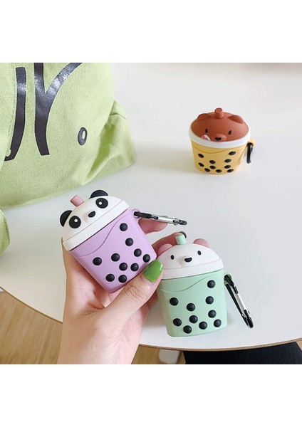 Air-podss 1-2 Kılıf Bear Tea Mor
