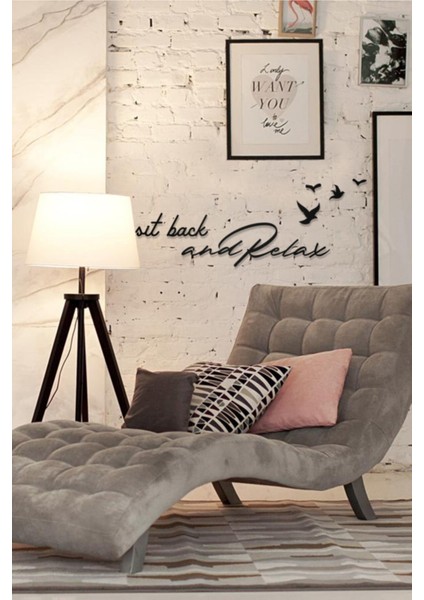 Sit Back And Relax Yazılı Dekoratif Ahşap Tablo fiyatları