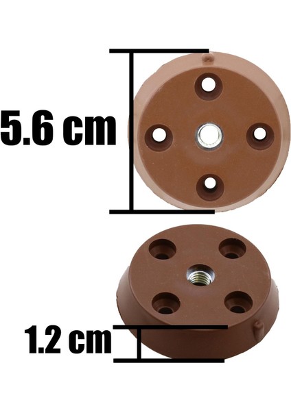 Mobilya Masa Sehpa Ayağı Bağlantı Aparatı Düz Ayak Tabanı Kahve
