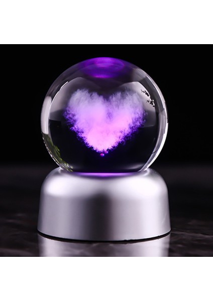 Renk Değiştiren Kalp Temalı Işıklı Cam Küre 8cm*6cm indirimleri