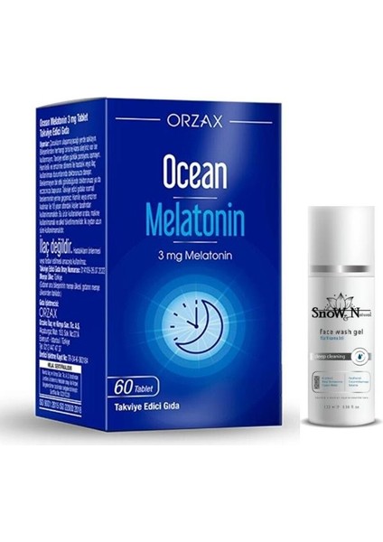 Melatonin Diyet Takviyesi 60 Tablet + Yüz Temizleme Jeli 100ML Hediyeli