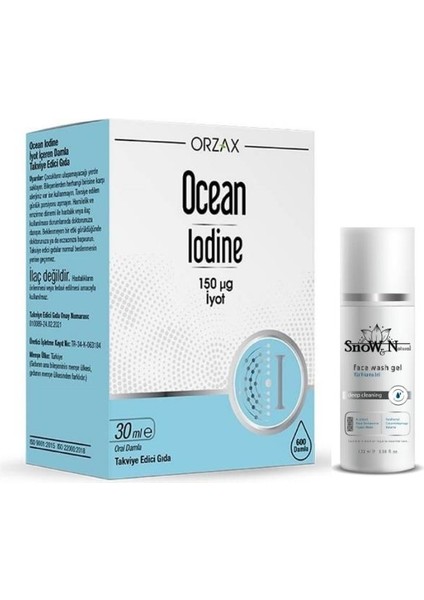 Iodine 150 Μg Iyot Takviye Edici Gıda 30 ml + Yüz Temizleme Jeli 100ML Hediyeli