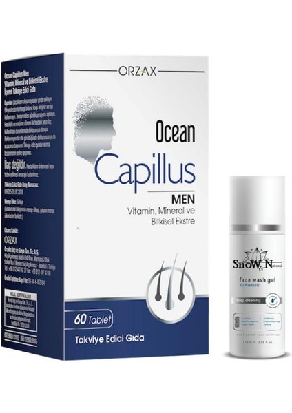 Capillus Men 60 Tablet + Yüz Temizleme Jeli 100ML Hediyeli
