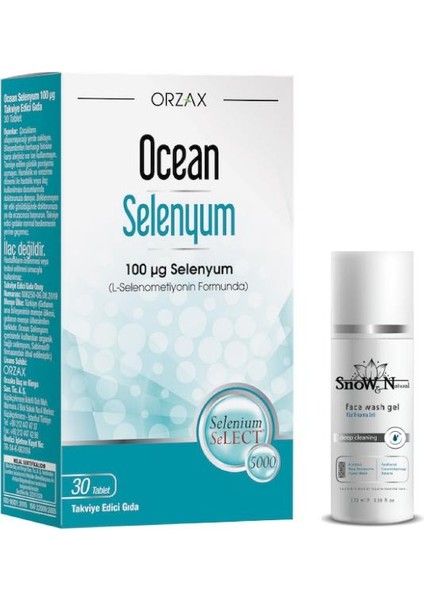Selenyum 100 Mcg 30 Selenyum Takviyesi + Yüz Temizleme Jeli 100ML Hediyeli