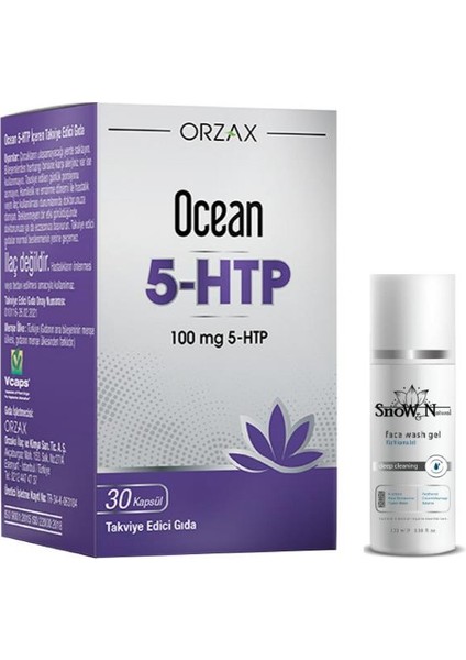 Ocean 5 Htp 100 Mg 30 Kapsül + Yüz Temizleme Jeli 100ML Hediyeli