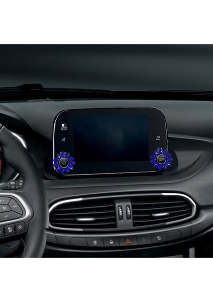 Kristal Damla Taşlı Start Stop Düğme Halkası Saks Mavi indirimleri