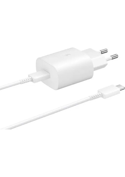 Typec 25W Hızlı Şarj Aleti Beyaz + Type C Kablo