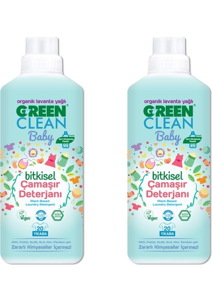 Baby Bitkisel Çamaşır Deterjanı 1000 ml Lavanta x2 Adet