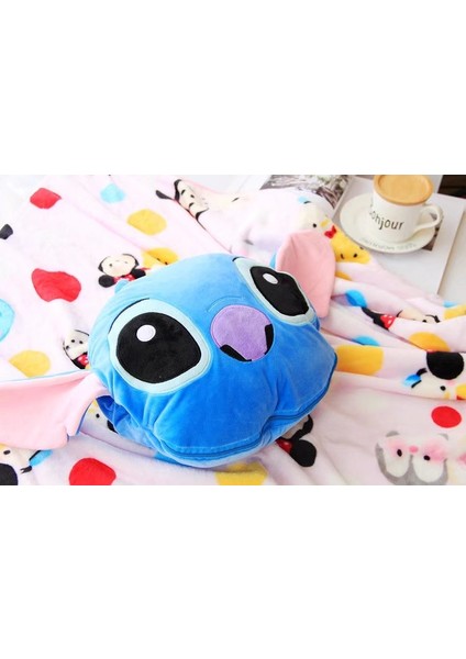 Stitch Yastık Sevimli Peluş Oyuncak - Mavi (Yurt Dışından)