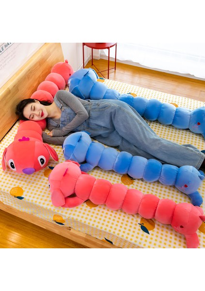 Stitch Uzun Yastık Tırtıl Peluş Oyuncak - Pembe (Yurt Dışından)