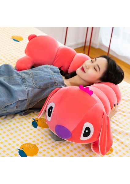 Stitch Uzun Yastık Tırtıl Peluş Oyuncak - Mavi (Yurt Dışından)
