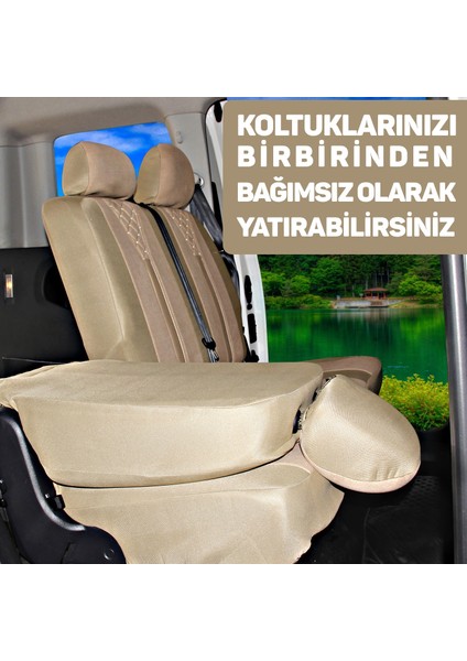 Renault Kangoo 2021+ Uyumlu Krem Ticari Tay Tüyü Koltuk Kılıfı