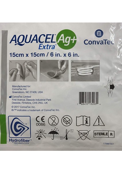Aquacell 15x15cm Ag Alginate Gümüşlü Yara Örtüsü Aquacel