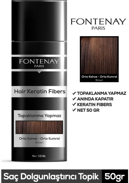 Topik Keratin Fıbers Orta Kahve Topik