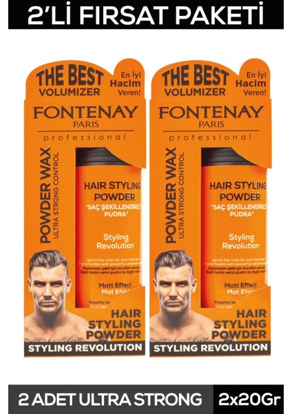 Saç Şekillendirici Pudra Toz Wax Ultra Strong Turuncu 20gr X2
