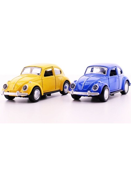 2 Adet Metal Vosvos Araba Sarı Lacivert Dıe Cast Büyük Boy 12CM modelleri