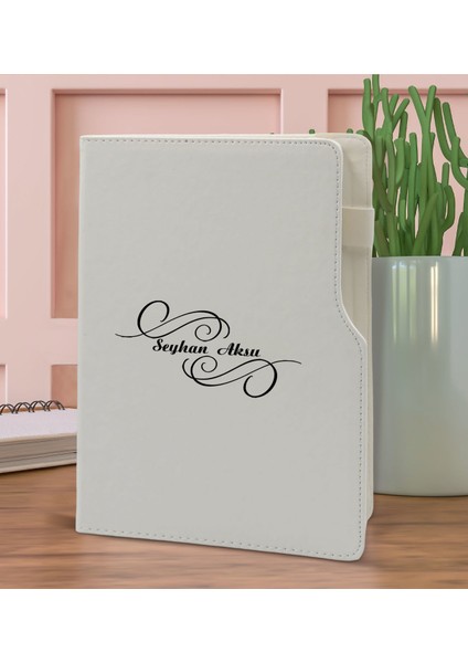 Gift Kişiye Özel Isimli Beyaz Termo Deri Not Defteri 15X21CM-3 fiyatları
