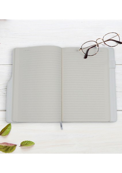 Gift Kişiye Özel Harf ve Isim Tasarımlı Beyaz Termo Deri Not Defteri 15X21CM-2 modelleri