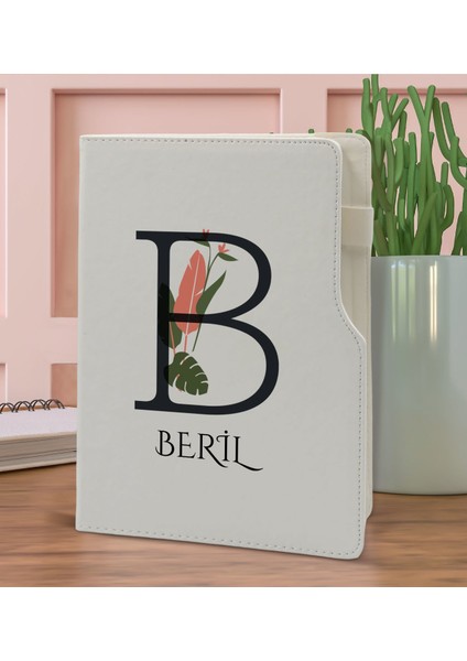 Gift Kişiye Özel Baş Harf Isimli Beyaz Termo Deri Not Defteri 15X21CM-10 fiyatları