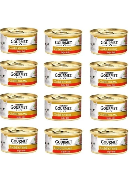 Gourmet Gold Kiyilmis Sigir Etli Kedi Konservesi 85gr 12 Adet