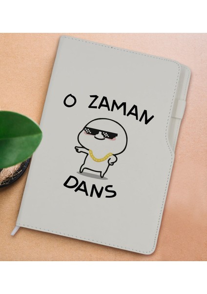 Gift Bir Bela Geliyor Tasarımlı Beyaz Termo Deri Not Defteri 15X21CM-1