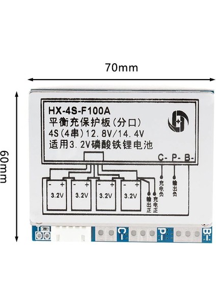 4s 100A Kurulu 3.7V Bms Li-Po Lityum 18650 Pil Şarj Koruma Modülü