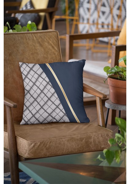 Siyah Dekoratif Çift Taraflı Kırlent Yastık Kılıfı Gizli Fermuar Premium Kumaş 43 x 43 cm KRL1012