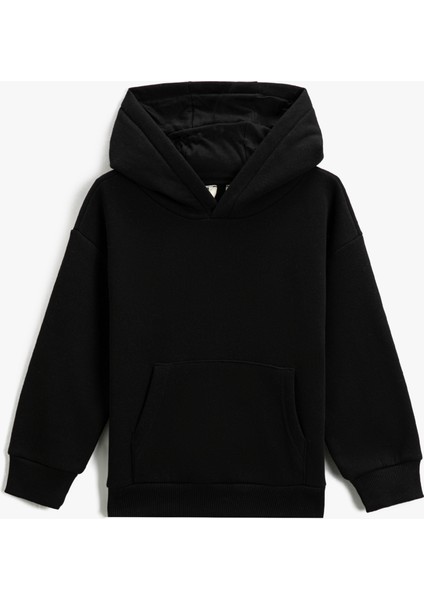 Basic Kapüşonlu Sweatshirt Kanguru Cepli