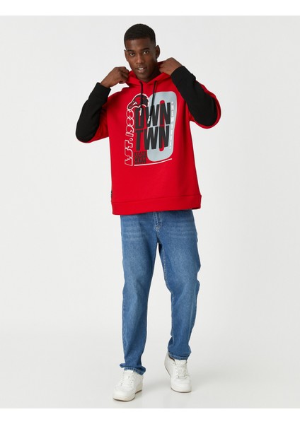 Kolej Oversize Sweatshirt Kapşonlu Şardonlu fiyatları