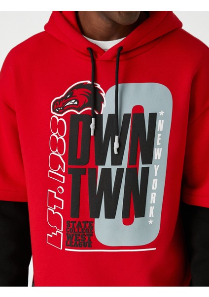 Kolej Oversize Sweatshirt Kapşonlu Şardonlu indirimleri