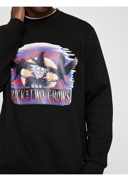 Rick and Morty Sweatshirt Şardonlu Lisanslı Baskılı