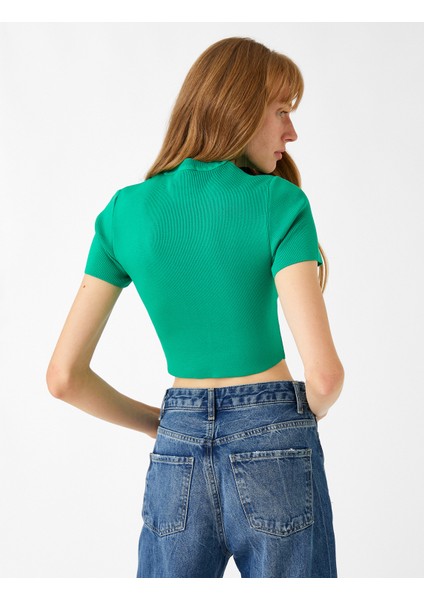 Crop Triko Kazak Kısa Kollu fırsatları