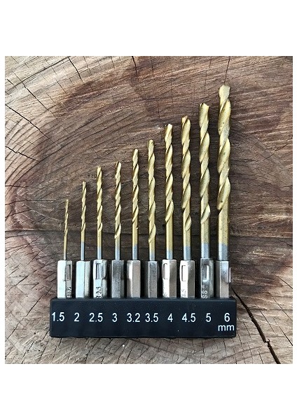 Hss Bits Ahşap Metal Delici Uç Seti 1/4 Uyumlu 10PCS