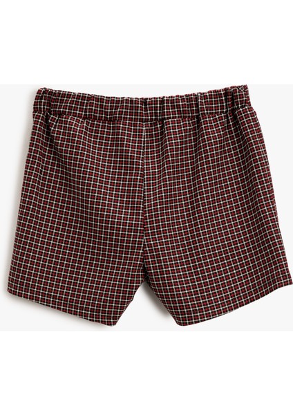 Ekose Şort Etek Toka Detaylı modelleri