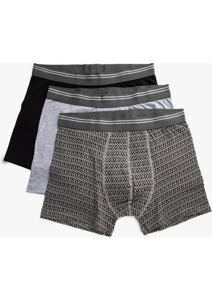 Desenli 3'lü Boxer