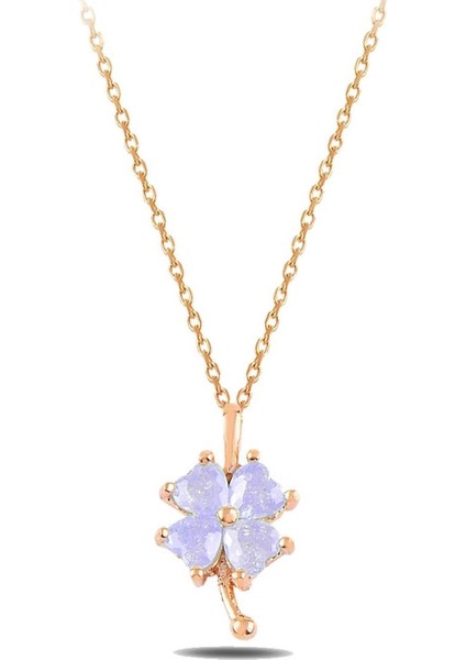 Lila Yonca Kolye _rose fırsatları