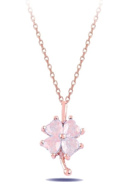 Pembe Yonca Kolye _rose