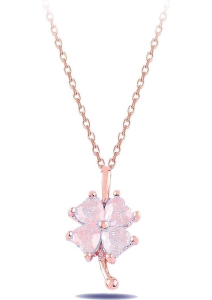 Pembe Yonca Kolye _rose modelleri