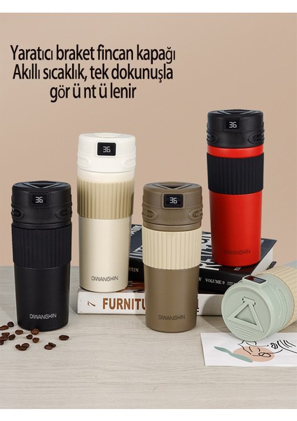 Paslanmaz Çelik Akıllı Termos Siyah (Yurt Dışından)