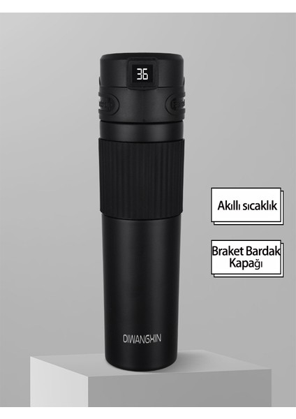 Paslanmaz Çelik Akıllı Termos Siyah (Yurt Dışından)